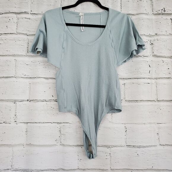 Free people byron ribbed slutter sleeve bodysuit - Picture 1 of 9